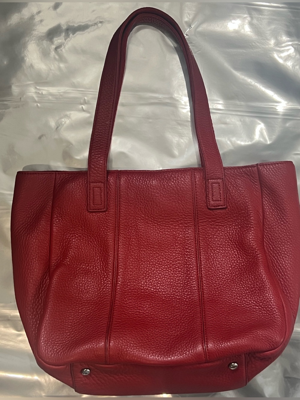 Vintage Talbots Red Pebbled Leather Tote